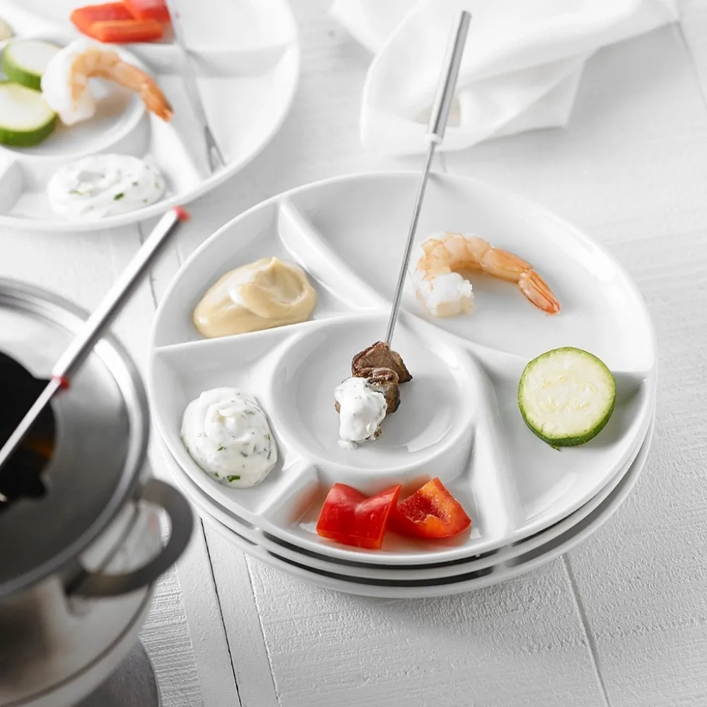 Trudeau Fondue Plates Round - Set of 3